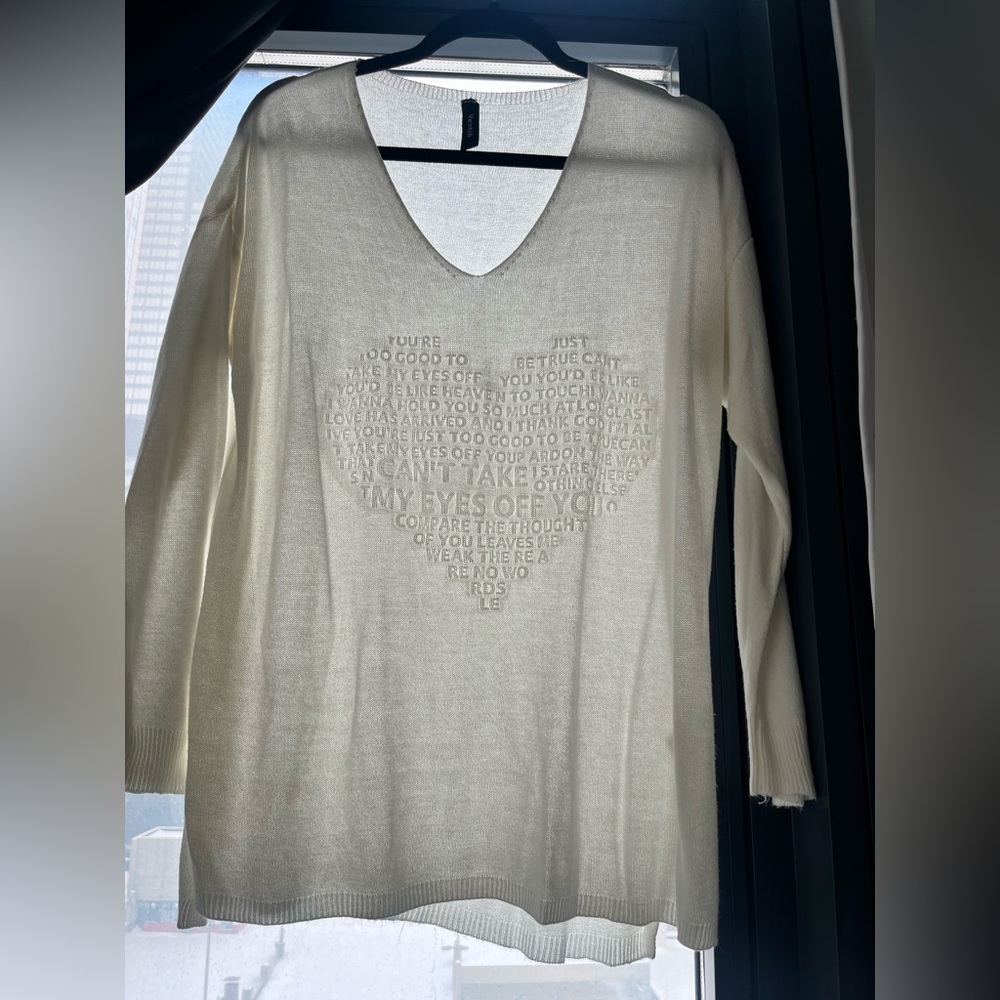 Gray Textured Heart Design Top